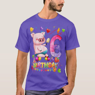 T-shirt Fête d'anniversaire cochons Enfants 6 Ans Garçon 6