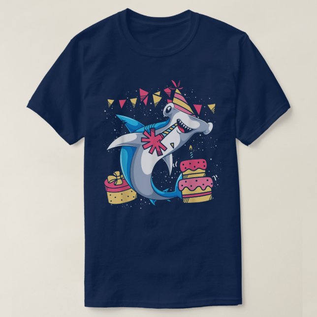 T-shirt Fête d'anniversaire Cute Shark Ocean Amoureux des  (Design devant)