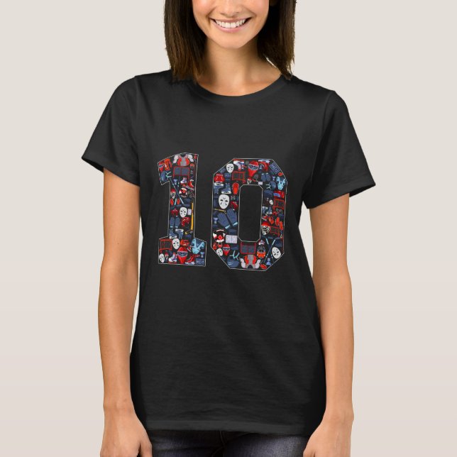 T-shirt Fête d'anniversaire de 10 ans sur le thème de hock (Devant)
