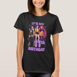 T-shirt Fête d'anniversaire de 11 ans Enfants K pop Fille