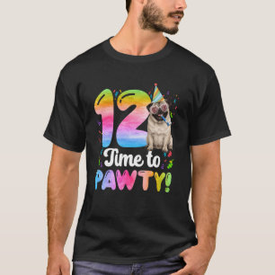 T-shirt Fête d'anniversaire de 12 ans de Pug Chien de douz