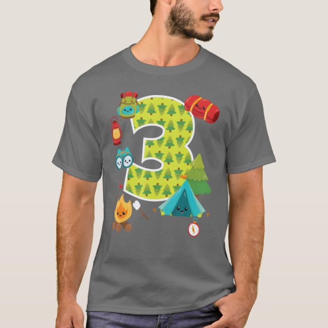 T-shirt Fête d'anniversaire de 3 ans de fille de nuit dans (Devant)