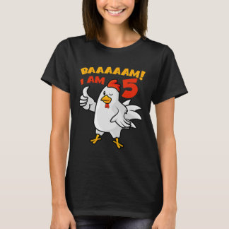 T-shirt Fête d'anniversaire de 5 ans de poulet Ferme Poule