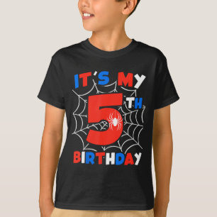 T-shirt Fête d'anniversaire de 5 ans Toile d'araignée 5e a