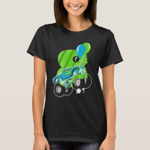 T-shirt Fête d'anniversaire de 8 ans Kid Monster Truck