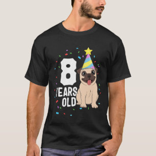 T-shirt Fête d'anniversaire de 8 ans pour amateur de chien