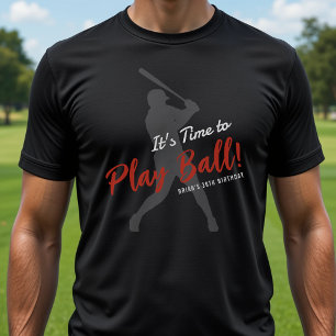T-shirt Fête d'anniversaire de baseball Il est temps de jo