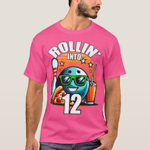 T-shirt Fête d'anniversaire de bowling pour les 12 ans