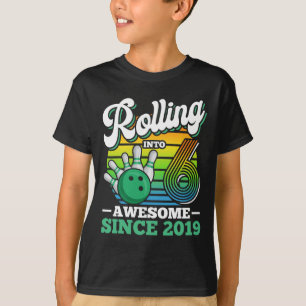 T-shirt Fête d'anniversaire de bowling qui entre dans sa 6