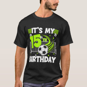 T-shirt Fête d'anniversaire de football 15 ans 15 ans Foot