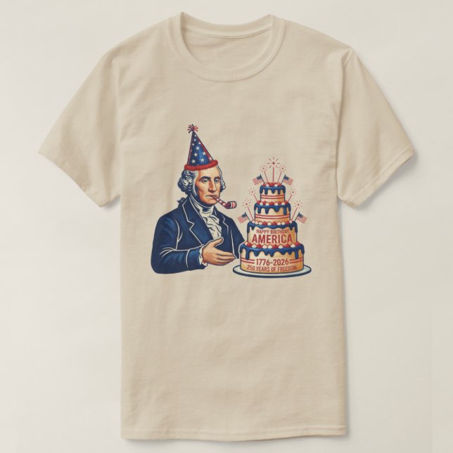 T-shirt Fête d'anniversaire de George Washington  (Design devant)