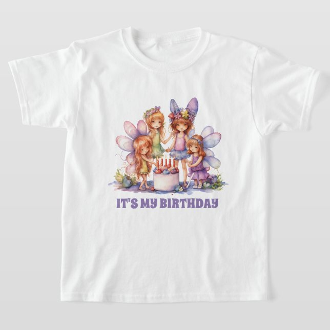 T-shirt Fête d'anniversaire de la petite fille (Poser)