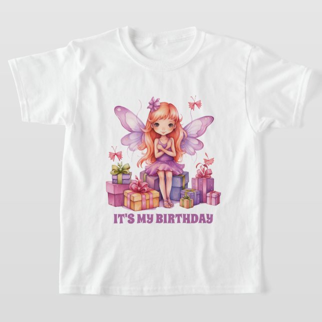 T-shirt Fête d'anniversaire de la petite fille (Poser)