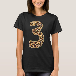 T-shirt Fête d'anniversaire de Léopard Troisième 3 ans Tro