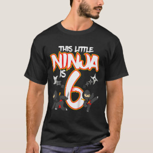 T-shirt Fête d'anniversaire de ninja de 6 ans pour enfants