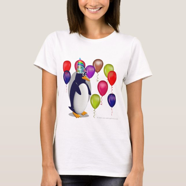 T-shirt Fête d'anniversaire de pingouin (Devant)