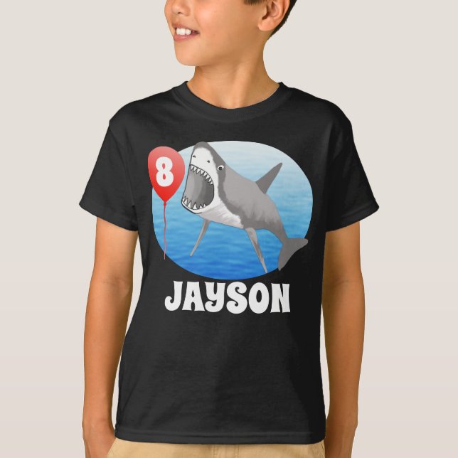 T-shirt Fête d'anniversaire de requins (Devant)