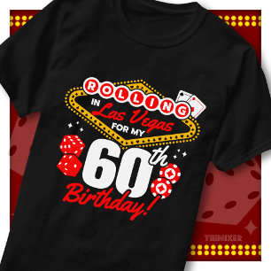 T-shirt Fête d'anniversaire des 60 ans au casino à Las Veg