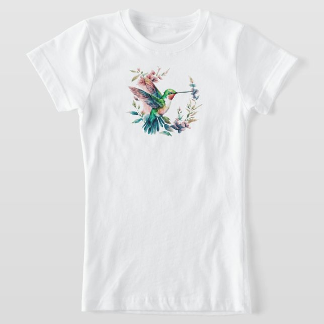 T-Shirt Fête d'anniversaire des Hummingbirds Floral Bouque (Poser)