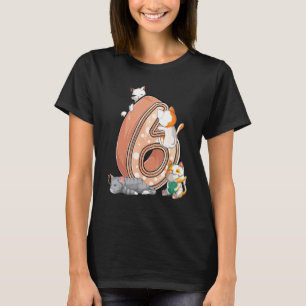 T-shirt Fête d'anniversaire des six ans de chat