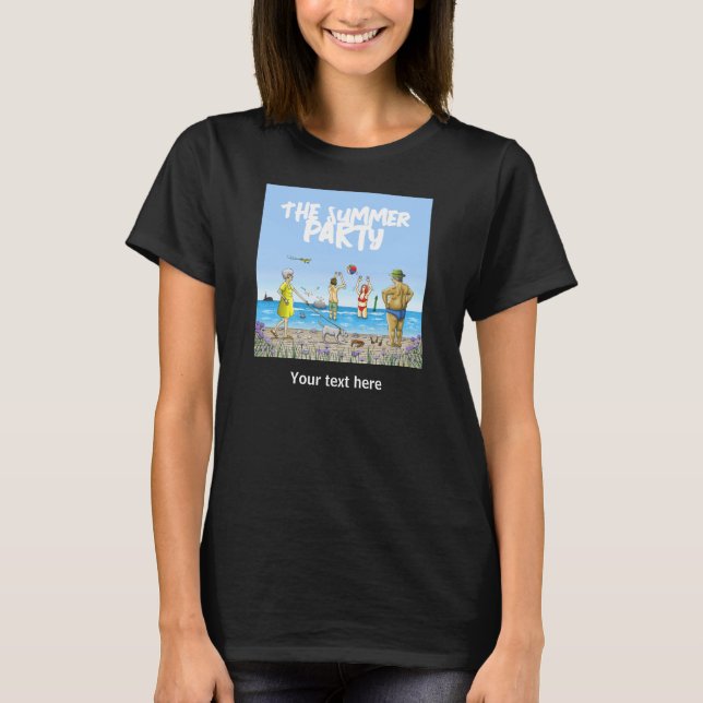 T-shirt Fête d'anniversaire d'été à la plage (Devant)