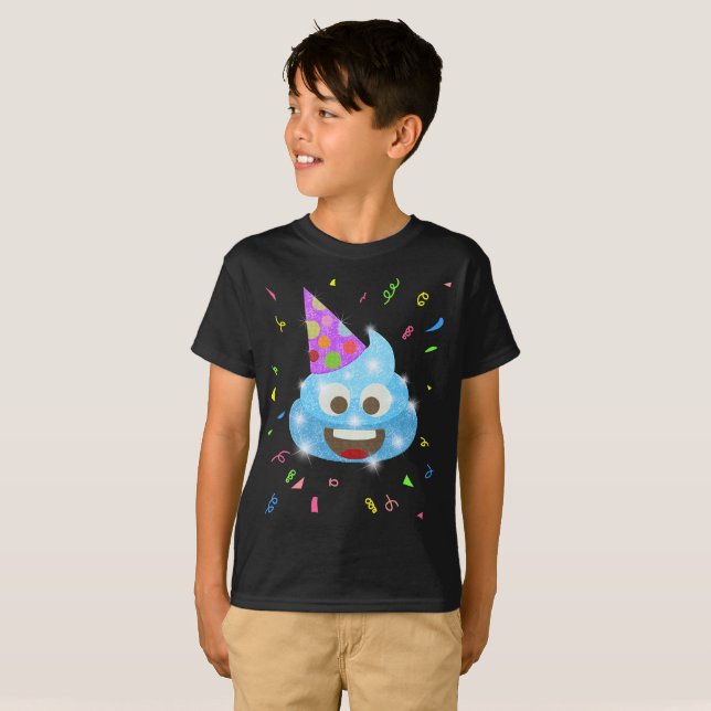 T-shirt Fête d'anniversaire drôle d'Emoji d'enfants de (Devant entier)