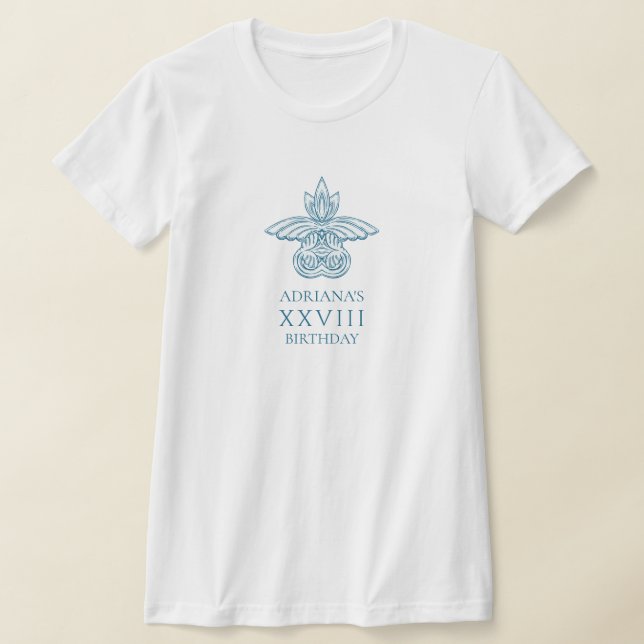 T-shirt Fête d'anniversaire en toge grecque avec élément b (Poser)