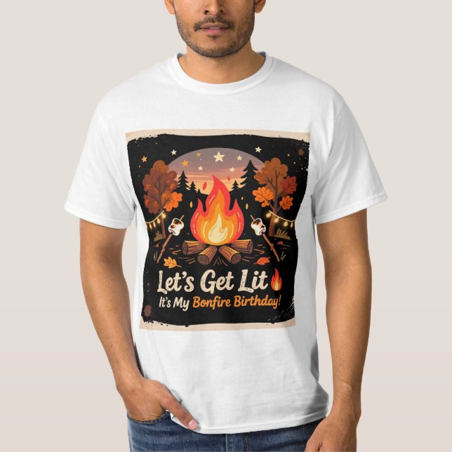 T-Shirt Fête d'Anniversaire Feu de Joie 🔥 (Devant)
