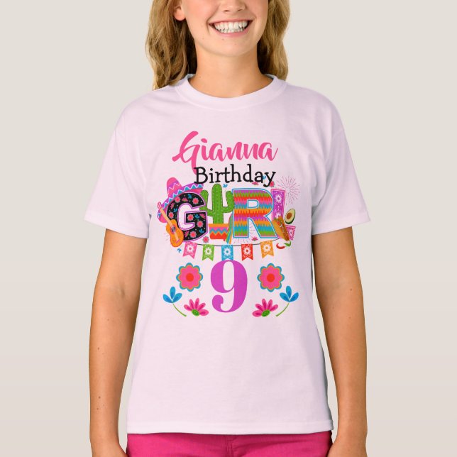T-shirt Fête d'anniversaire fille | Mexique (Devant)
