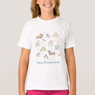 T-shirt Fête d'anniversaire Fleur sauvage Dachshund person