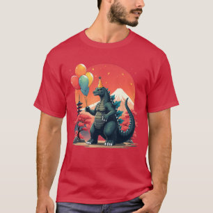 T-shirt Fête d'anniversaire Kaiju Japon fille de fête de f
