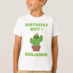 T-shirt Fête d'anniversaire mignonne de cactus de Kawaii