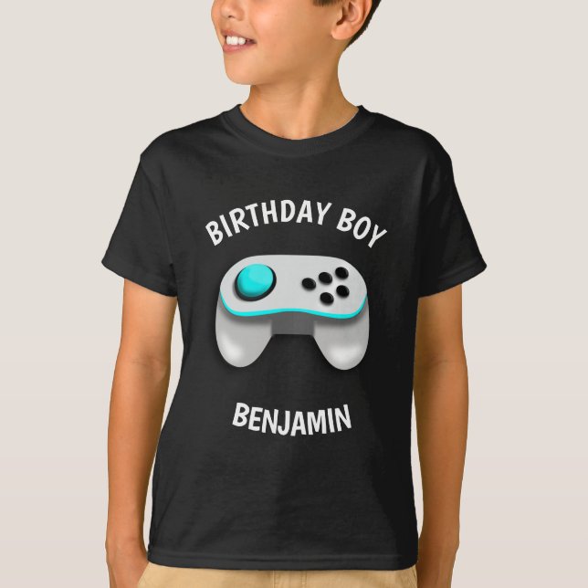 T-shirt Fête d'anniversaire moderne de jeu vidéo (Devant)
