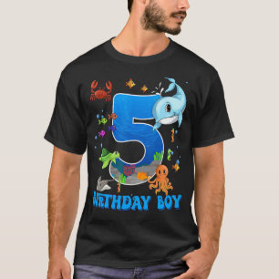 T-shirt Fête d'anniversaire Océan 5 ans 5ème anniversaire