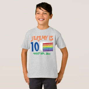 T-shirt Fête d'anniversaire personnalisée Favoriser Rainbo