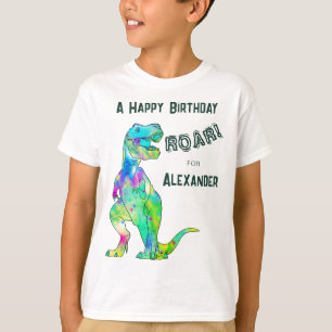 T-shirt Fête d'anniversaire personnalisée garçon dinosaure