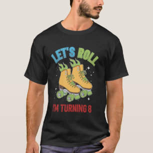 T-shirt Fête d'anniversaire rétro de patin à roulettes dis