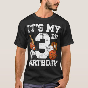 T-shirt Fête d'anniversaire sportive pour 3 ans