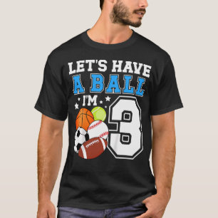 T-shirt Fête d'anniversaire sportive pour garçon de 3 ans