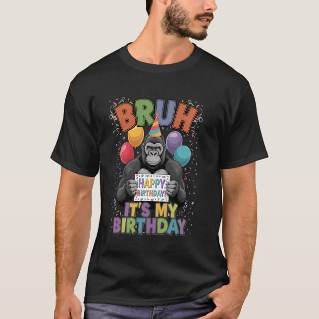 T-shirt Fête d'anniversaire sur le thème du gorille drôle  (Devant)