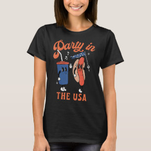 T-shirt Fête Dans Les Etats-Unis Hot Dog Love Usa 4 Juille