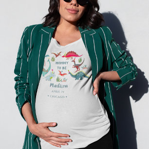 T-shirt Fête de baby shower maman futur bébé thème dinosau
