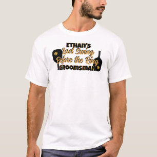 T-shirt Fête de Bachelor Pickleball Or Noir Personnalisé
