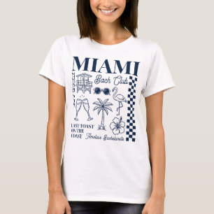 T-shirt Fête de Bachelorette à Miami Beach Croquis Rétro