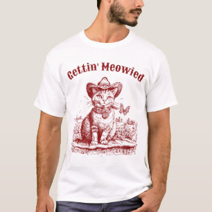 T-shirt Fête de Bachelorette Cowgirl Cowboy Chat Miaou