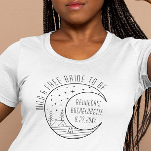 T-shirt Fête de Bachelorette de Camping Personnalisée Lune