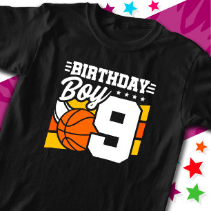 T-shirt Fête de basket-ball de 9 ans thème 9e anniversaire