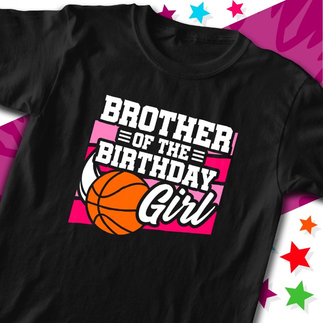 T-shirt Fête de basket-ball pour enfants Frère de la fille (Créateur téléchargé)
