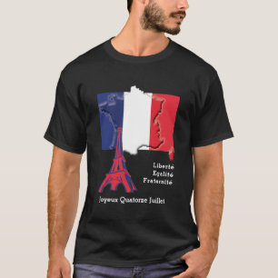 T-shirt FÊTE DE BASTILLE Française Patriotique Personnalis