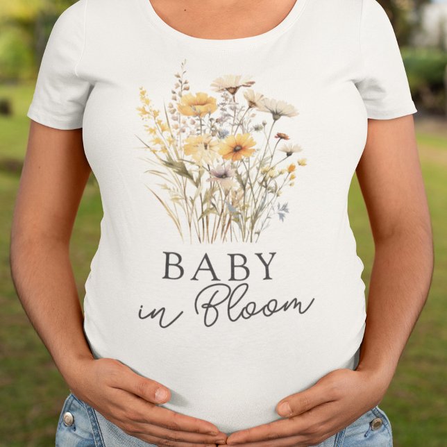 T-shirt Fête de Bébé Fleurs Sauvages Bébé en Fleur (Créateur téléchargé)